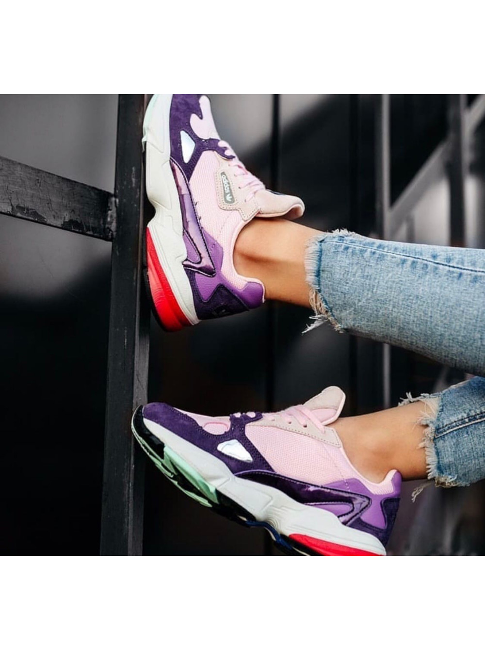 adidas falcon clear pink legend purple
